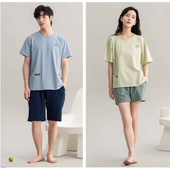 Matching Summer Sleepwear Set for Couples 100% Cotton