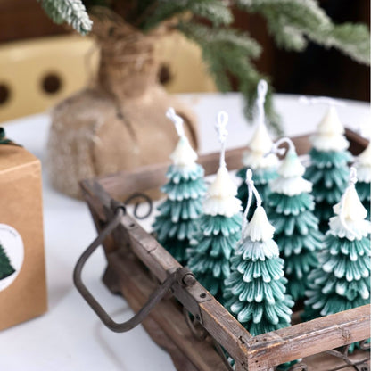Real Wax Christmas Tree Candles Pine Scented Set of 4