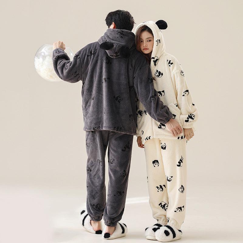 Cute Couples Panda Pajamas Set - Premium Polyester