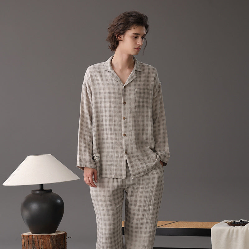 Checkered Pajamas Set for Couples - A-grade Cotton