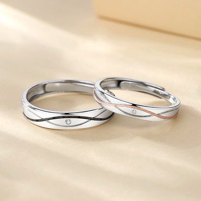 Personalized Matching Rings Set for Couples (Adjustable size)