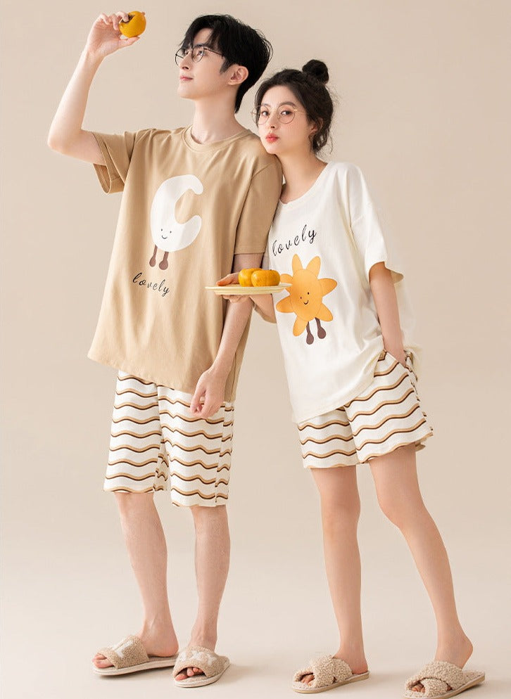 Matching Summer Pajamas for Men and Women 100% Cotton