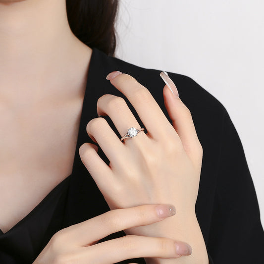 1 Carat Moissanite Solitaire Diamond Ring