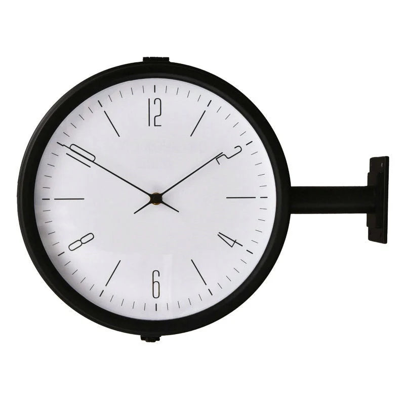 Double-Sided Station Wall Clock – Art Deco, Silent