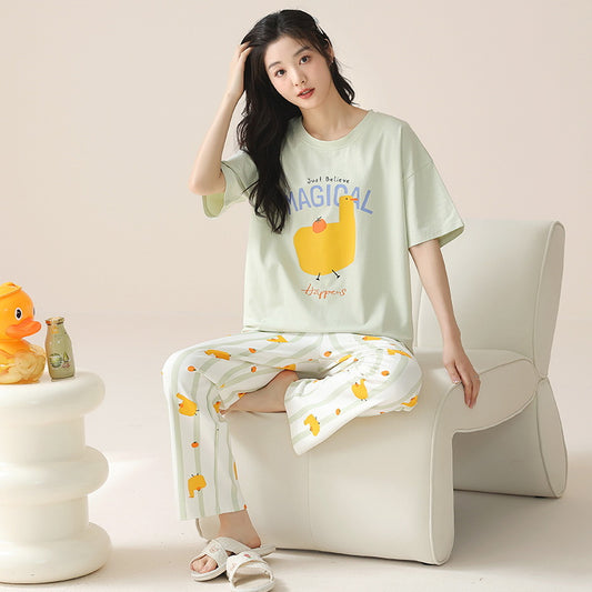 Cute Duck Pyjamas Set for Women - 100% Cotton