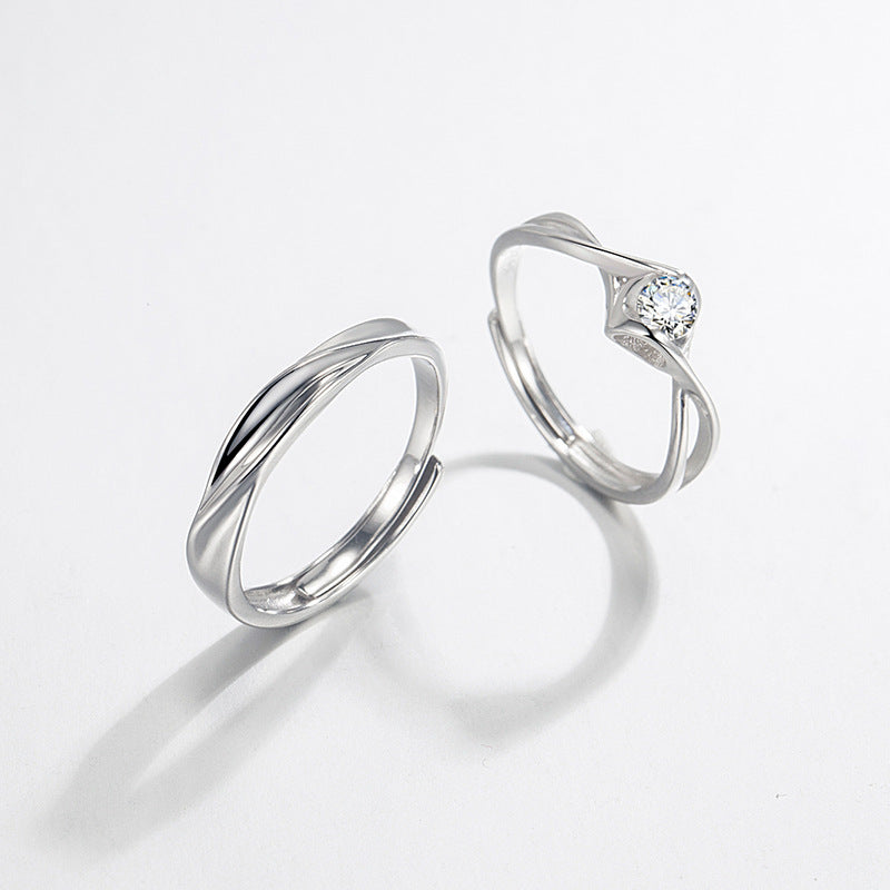 Engravable Couple Anniversary Rings Set for Two