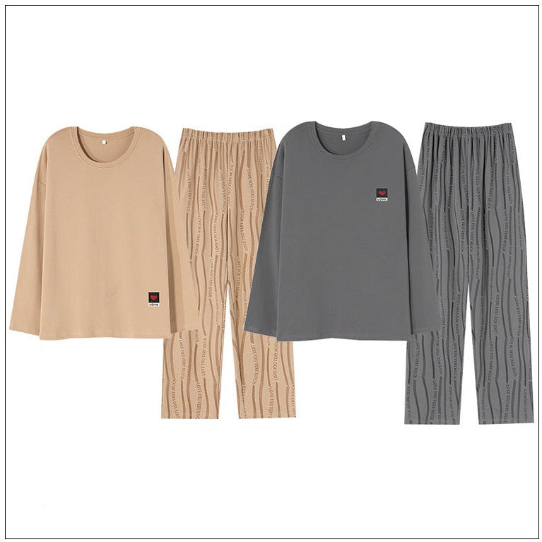 His and Hers Long Sleeve Cotton PJs Set