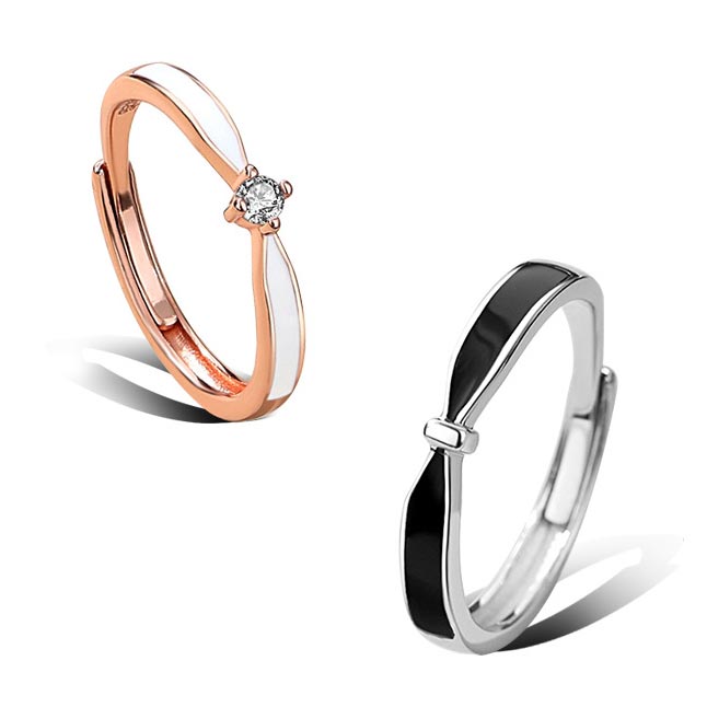 Engraved Matching Engagement Rings Set