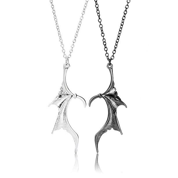 Demon Angel Wings Couple Necklaces Set