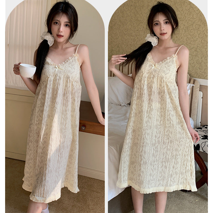 Slip Long Padded Bra Nighty 100% Polyester