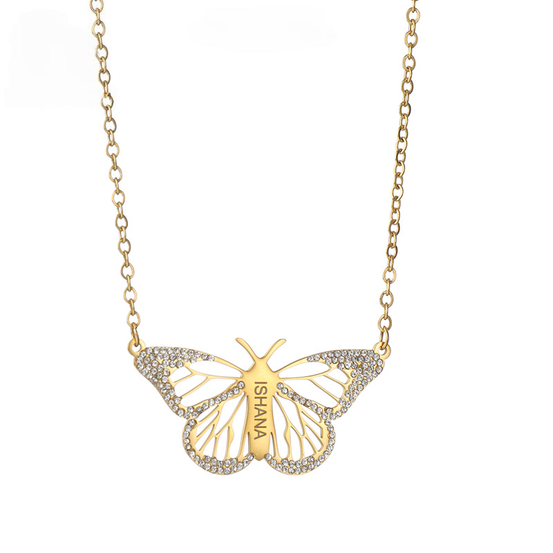 Personal Name Butterfly Shaped Necklace