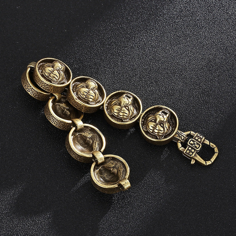 Vintage Tiger Head Mens Fashion Bracelet 22cm