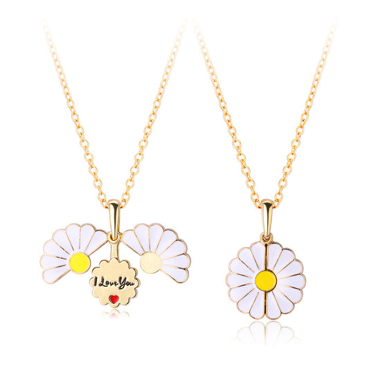 Cute Flower Bff Friendship Necklaces Set for 2
