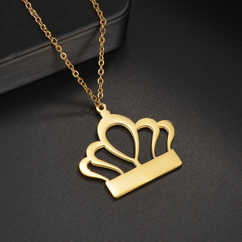Personal Name Engraved Crown Necklace