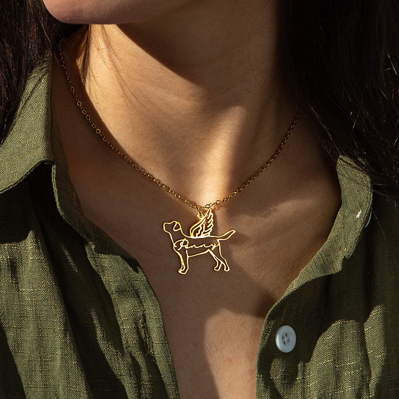 Dog Memorial Name Necklace