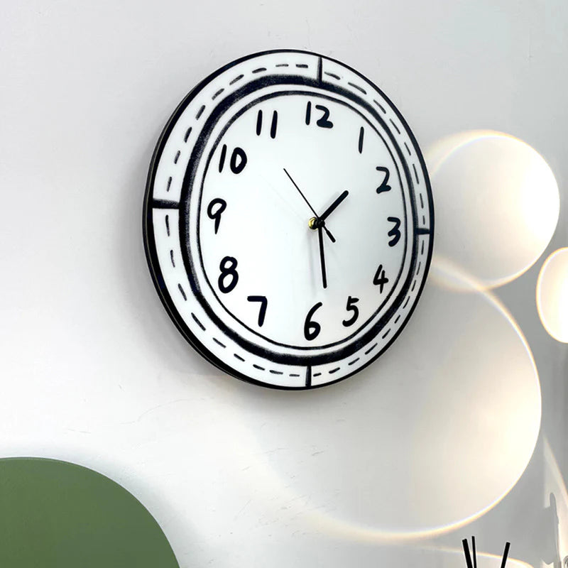 Hand Drawn Style Silent Wall Décor Clock