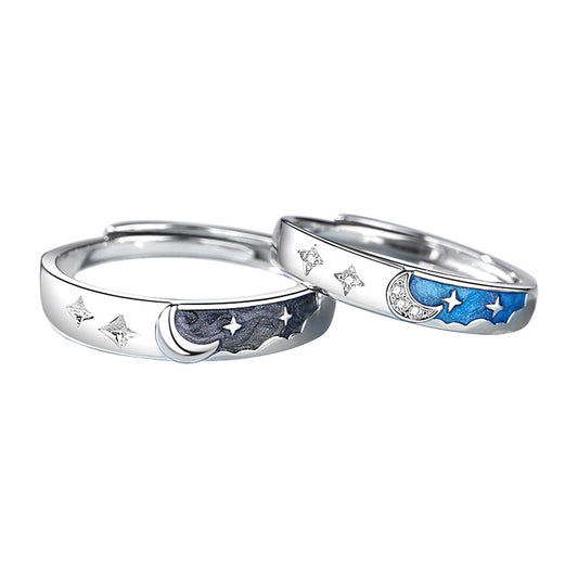 Matching Moon Wedding Bands for Him and Her