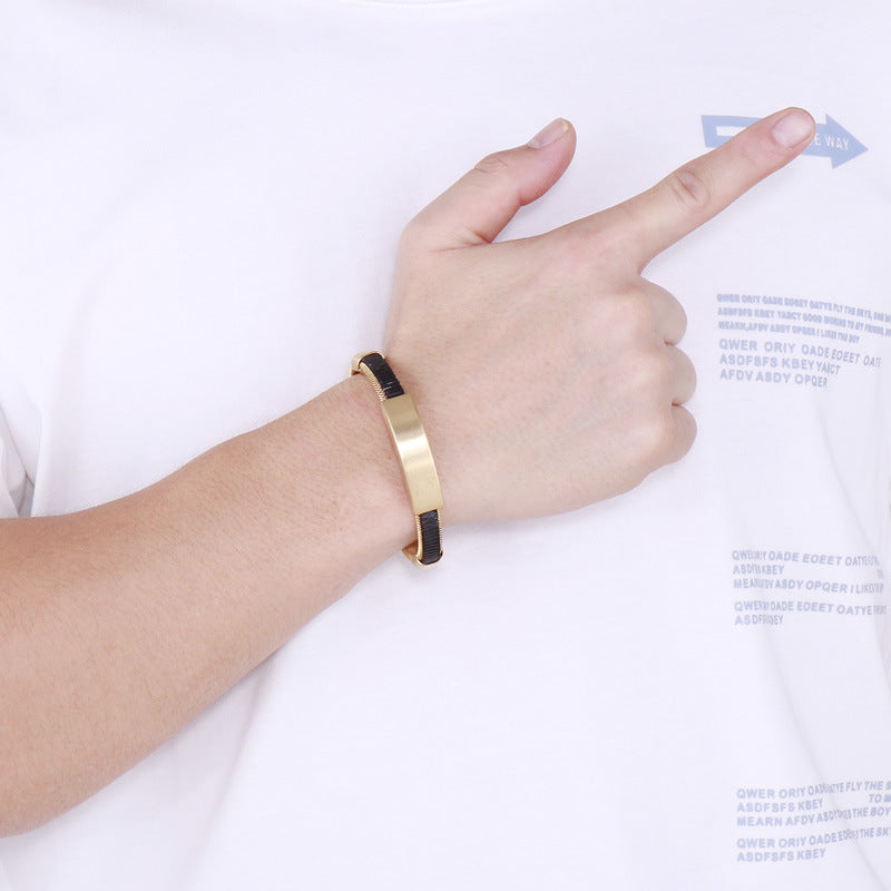 Custom Adjustable Size Mens Bangle Bracelet