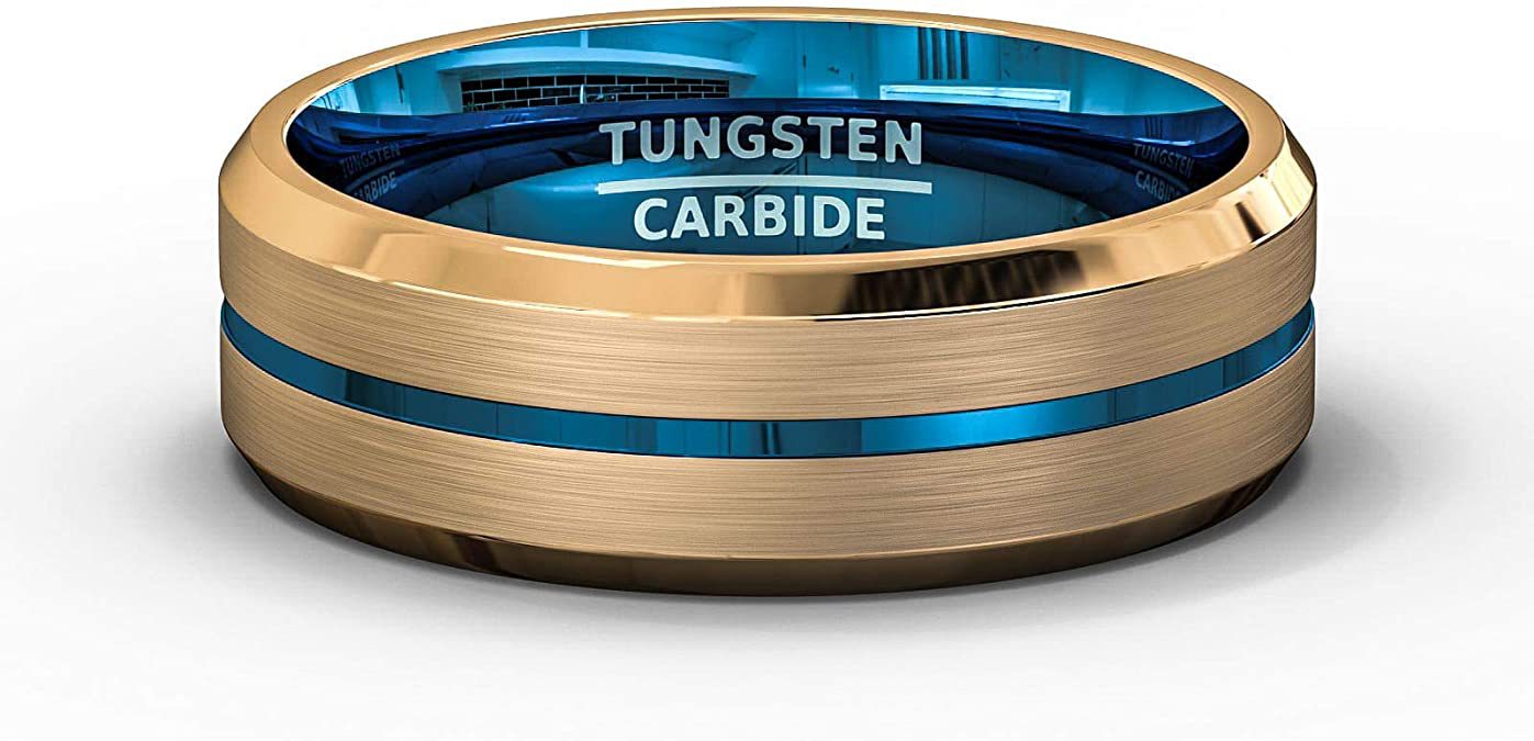 Engraved Comfort Fit Beveled Mens Ring 6mm