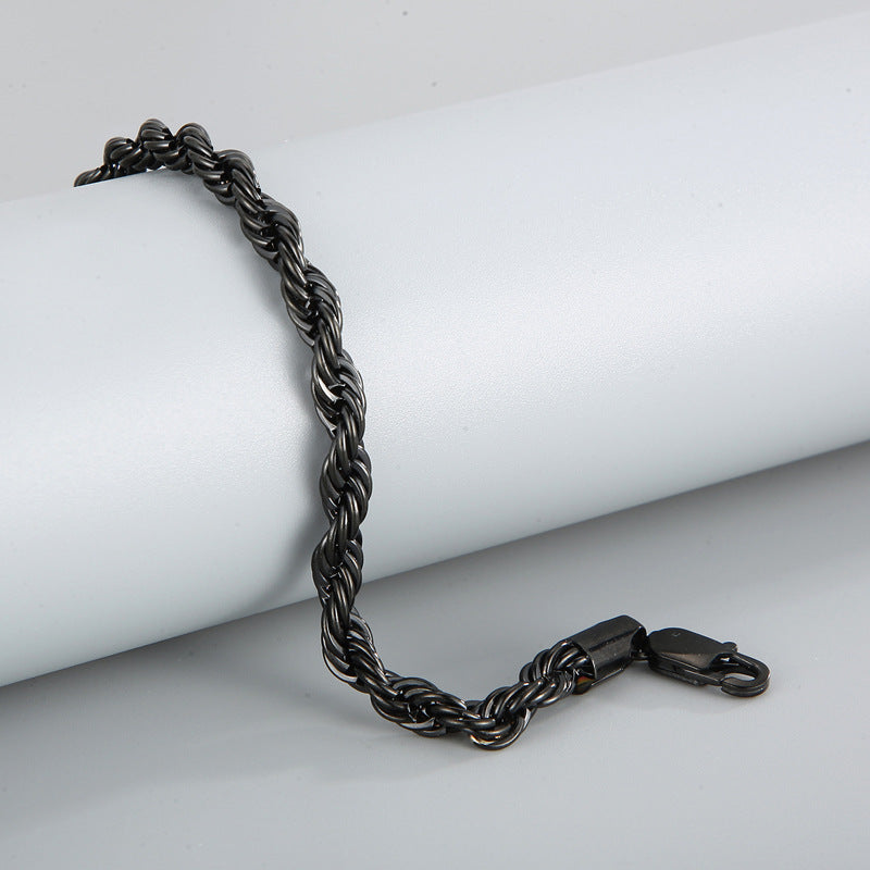 Name Initials Mens Chain Bracelet 22cm Stainless Steel