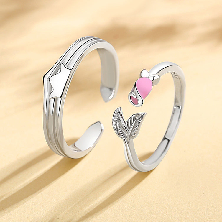 Custom Crown Rose Matching Wedding Bands