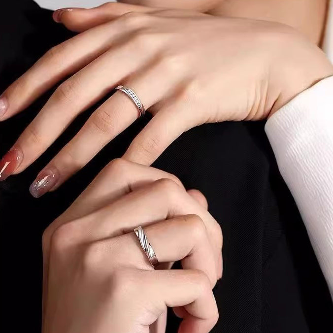 Gullei™ Custom Men and Women Promise Rings Set (Sterling Silver)