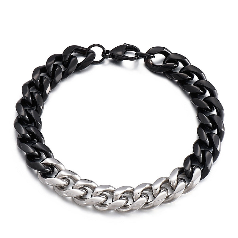 Two Tone Steel Bracelet Gift for Men 22cm