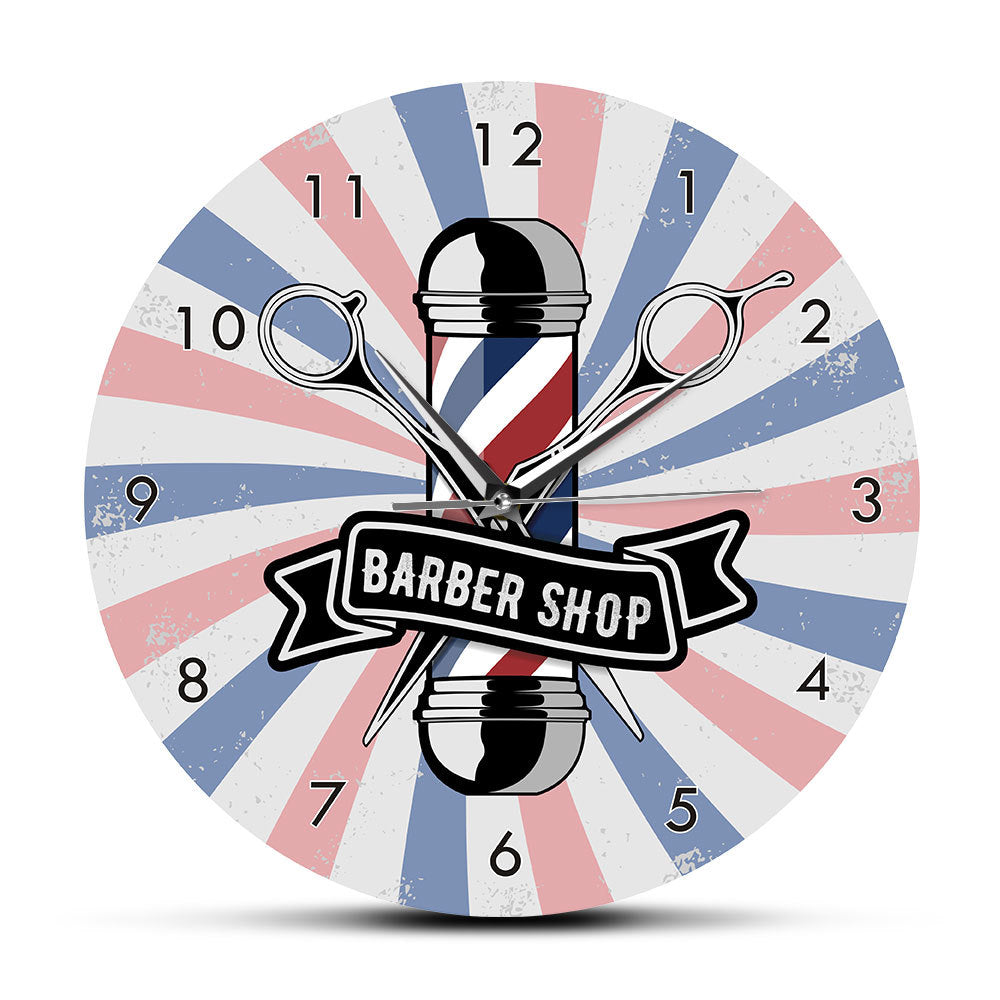 Personalized Wall Deco Clock Gift for Barber Friend