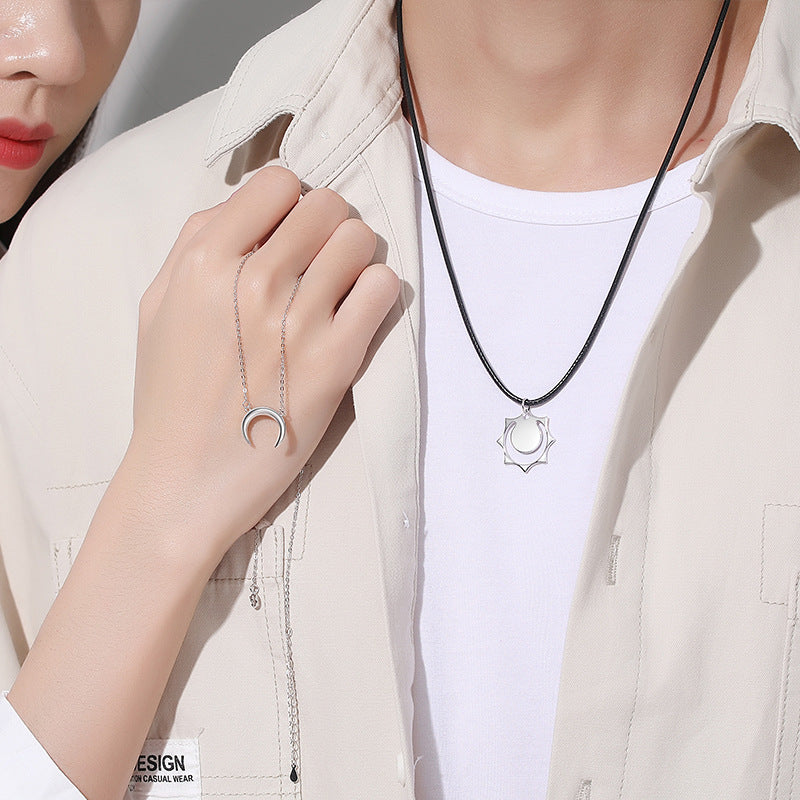 Sun and Moon Promise Necklaces Set for Couples