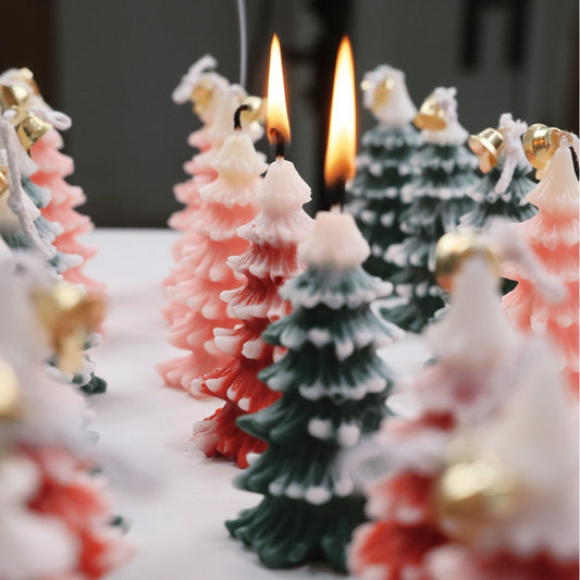 Real Wax Christmas Tree Candles Pine Scented Set of 3