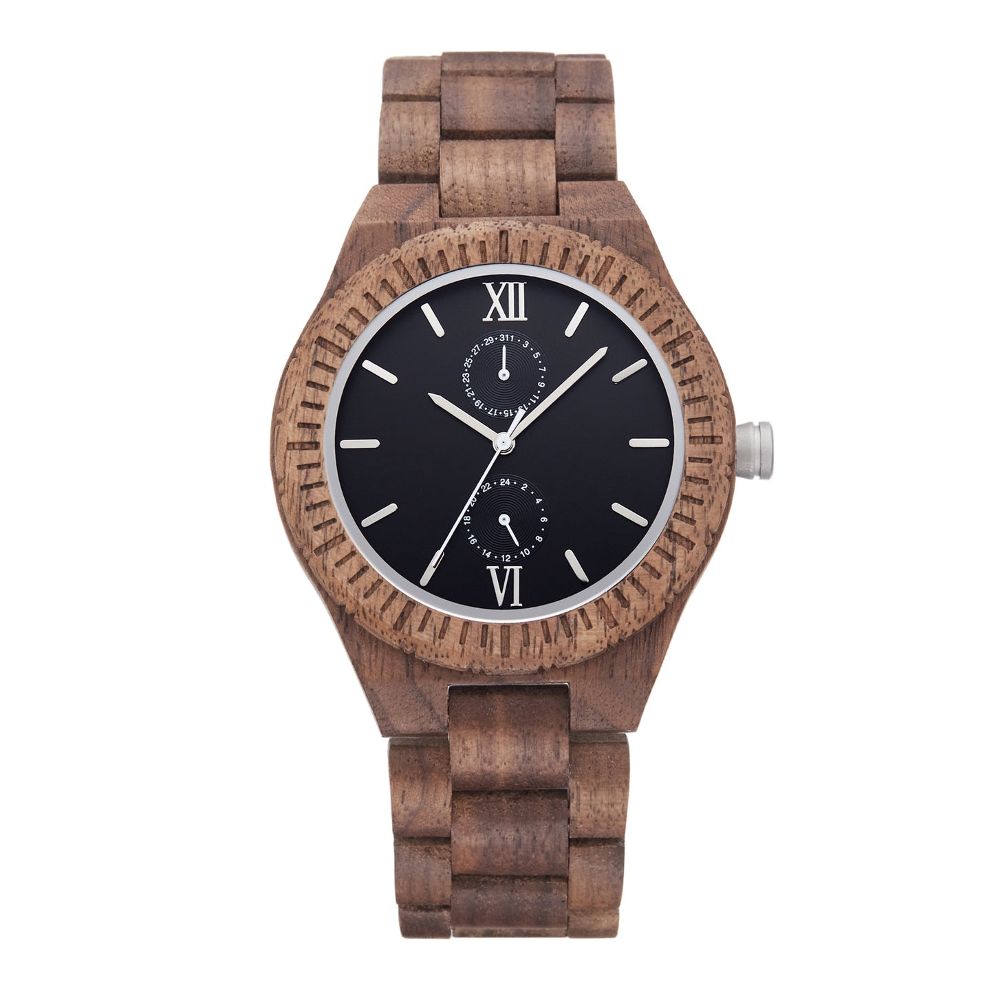 Mens Elegant Wood Watch with Customized Engraving