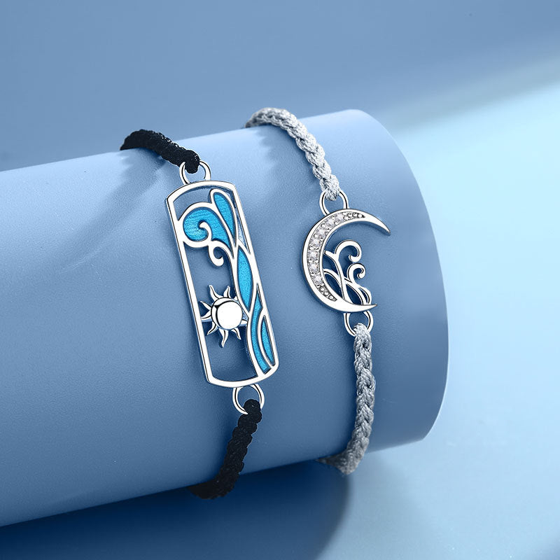 Sun and Moon Bracelets Gift Set for Couples