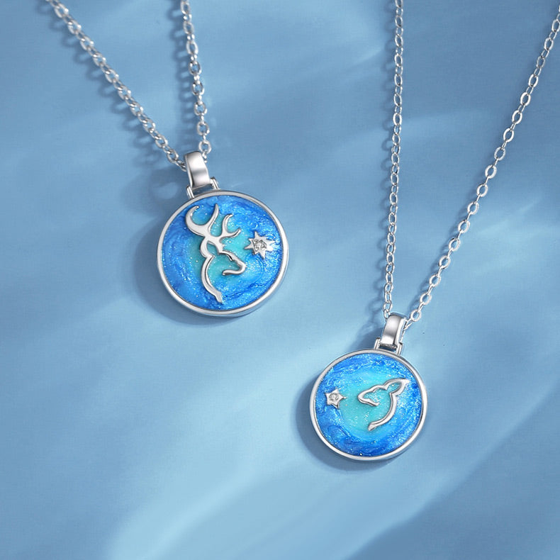 Matching Enamel Disc Bff Necklaces Set