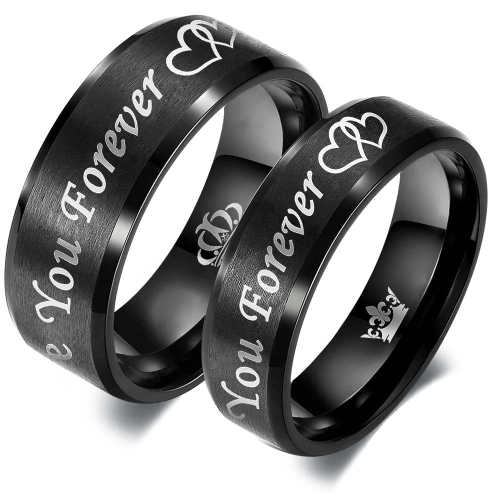 Love You Forever Matching Rings Set for Couples