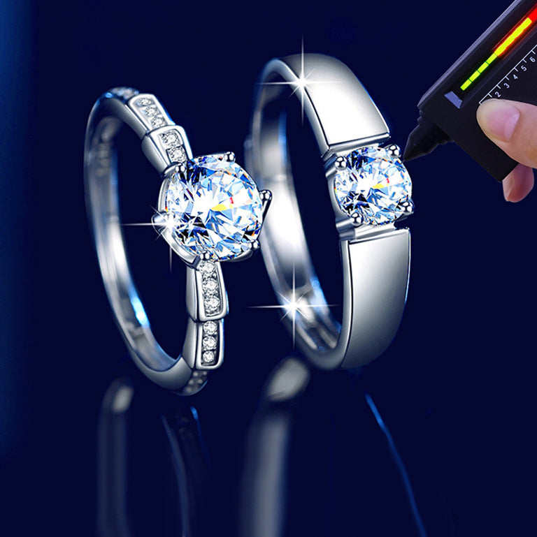 Moissanite Diamond Matching Wedding Bands