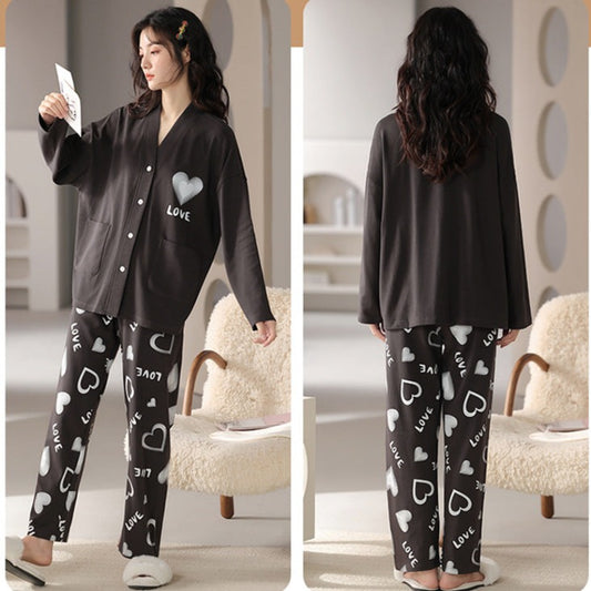 Black Pajamas Women Loungewear Set