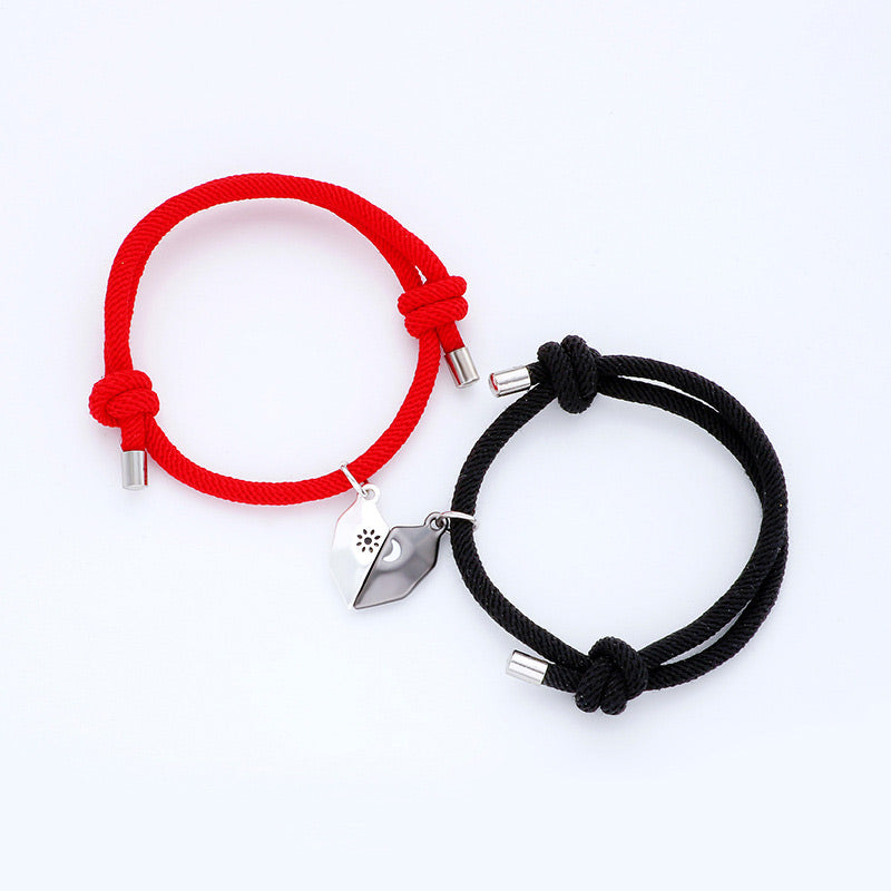 Magnetic Hearts Couple Promise Bracelets Set for 2