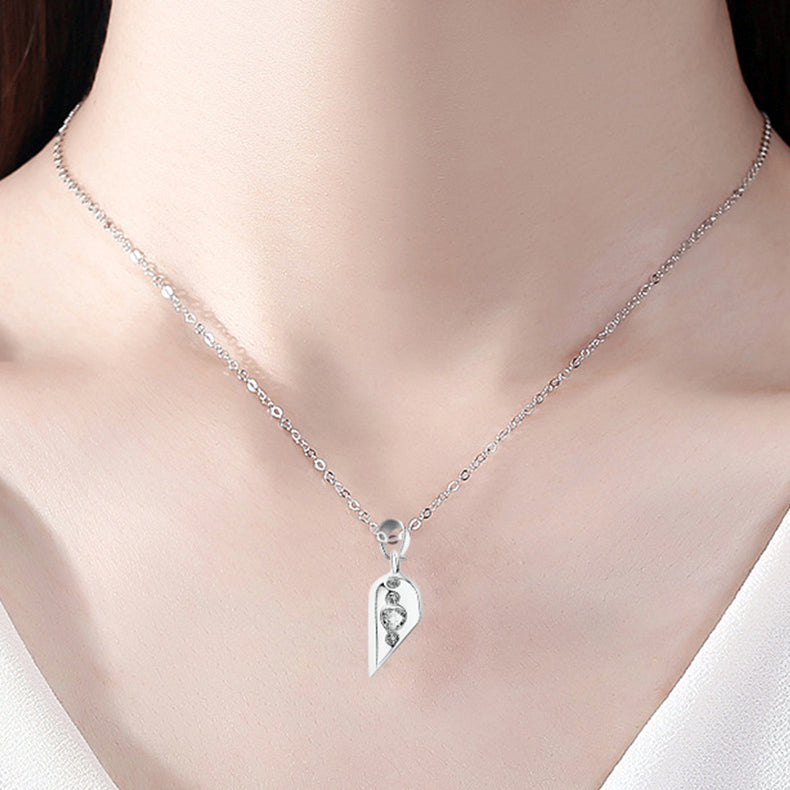 Magnetic Half Hearts Couple Promise Necklaces Set