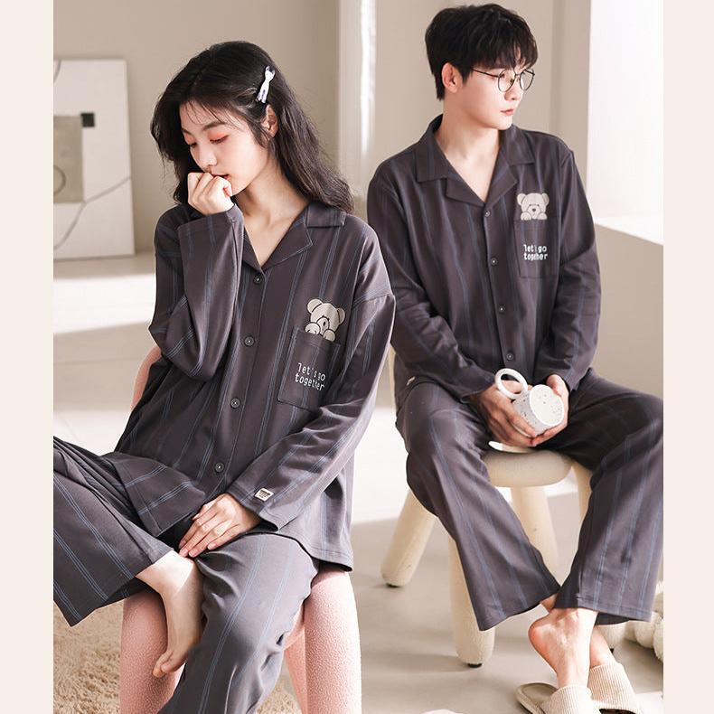 Matching Bear Couples Pajamas Set for Two 100% Cotton