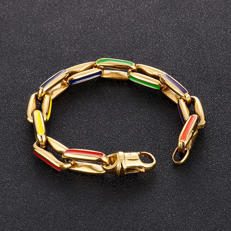 Custom Chunky Link Chain Mens Bracelet 22cm
