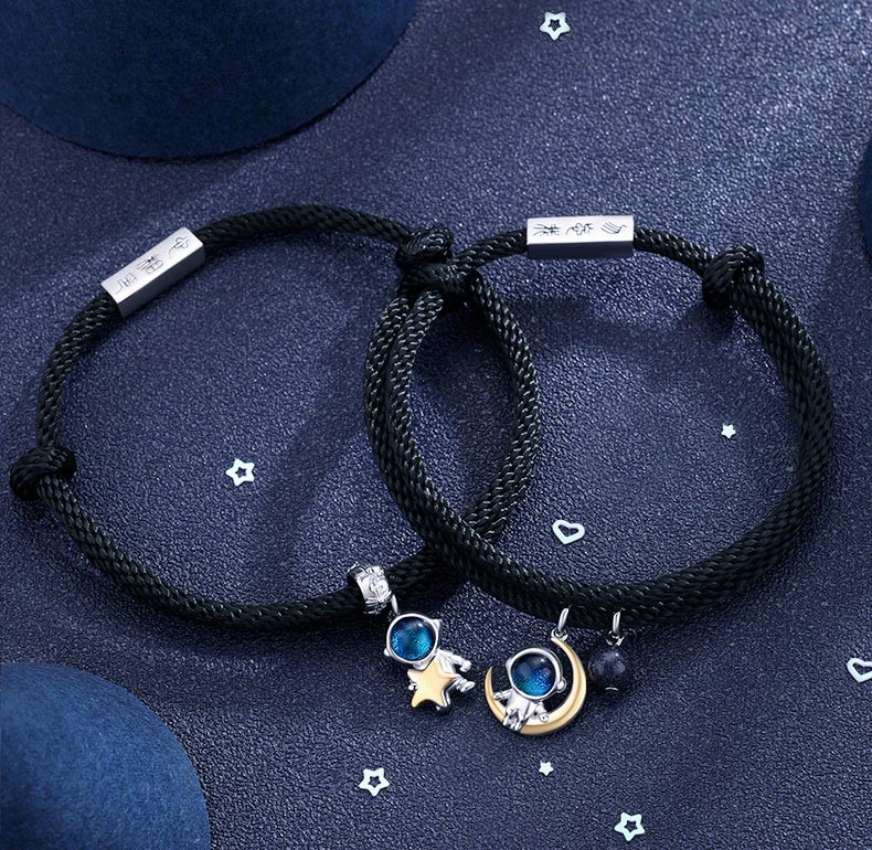 Astronauts Matching Couple Bracelets Set for 2