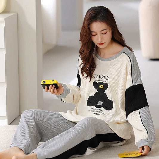 Gullei™ Taurus Pullover Casual Pajamas Set Pure Cotton