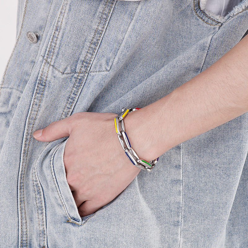 Custom Chunky Link Chain Mens Bracelet 22cm