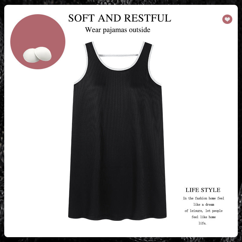 Sleeveless Padded Bra Nightwear 100% Polyester