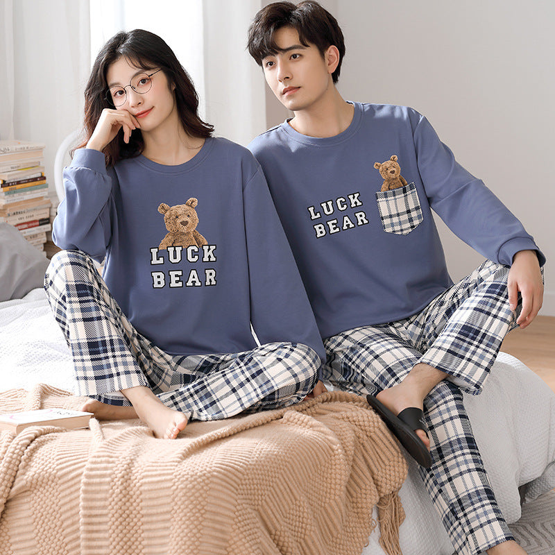 Matching Bear Couples Pajamas Set 100% Cotton