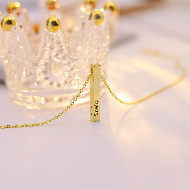 Custom Engraved Bar Name Necklace
