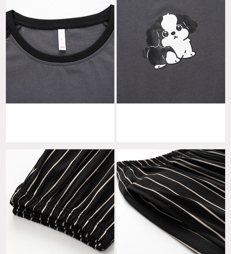 4-Piece Cute Puppy PJs/Loungewear Set for Couples