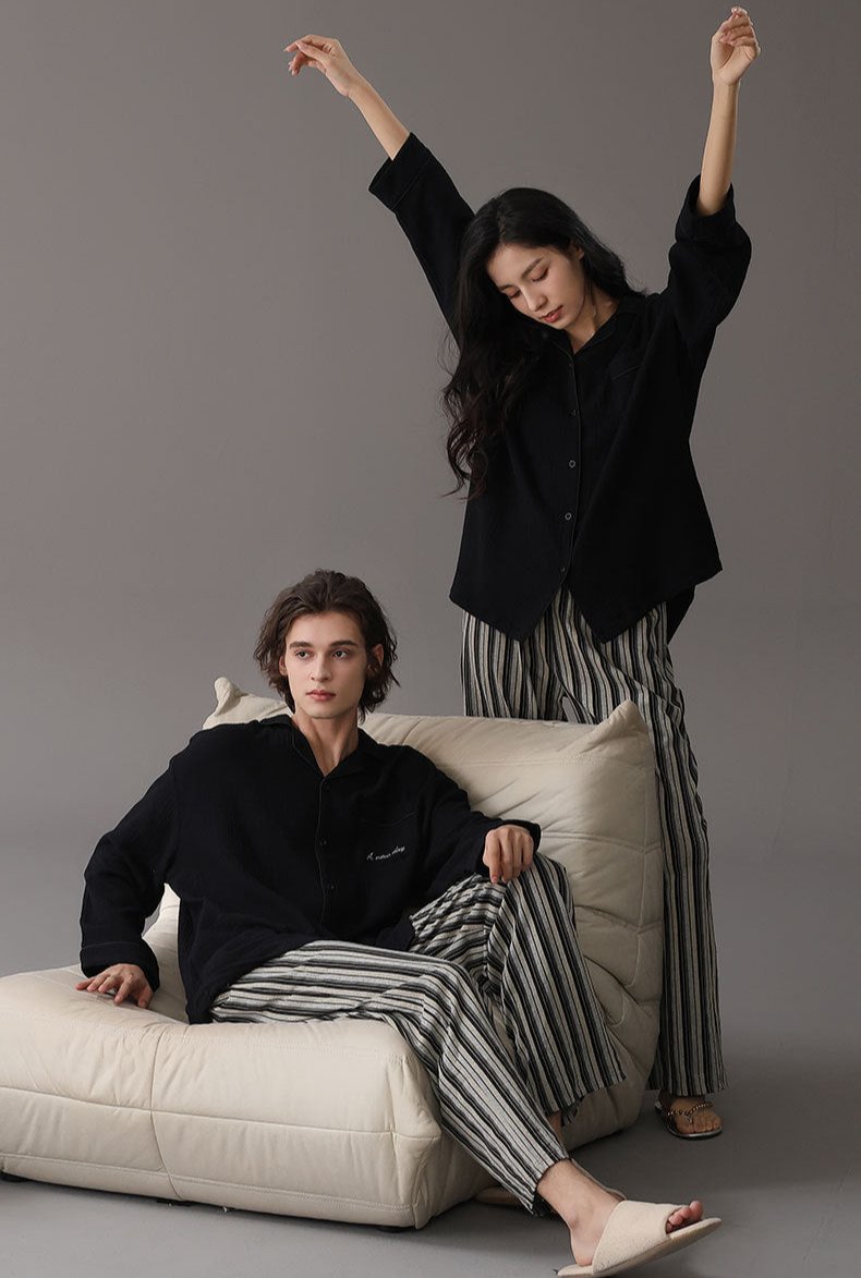 Premium Cotton Modern Cozy Couples Pajamas Set