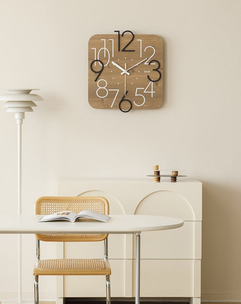 Irregular Numerals Square Analog Wall Clock