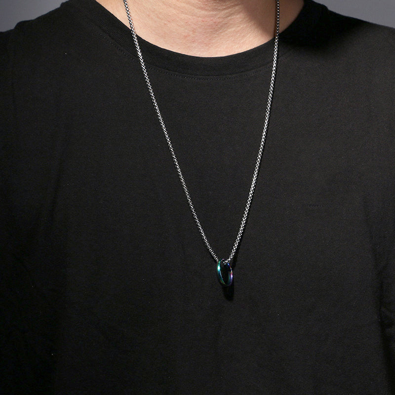 Custom Engravable Ring Mens Necklace